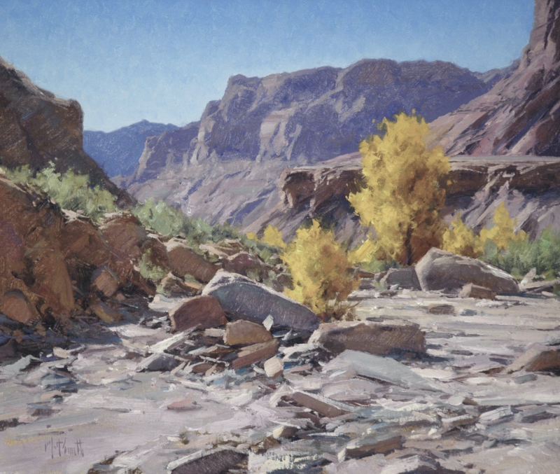 Matt Smith North Wash Autumn desert southwest dry river bed western landscape oil painting