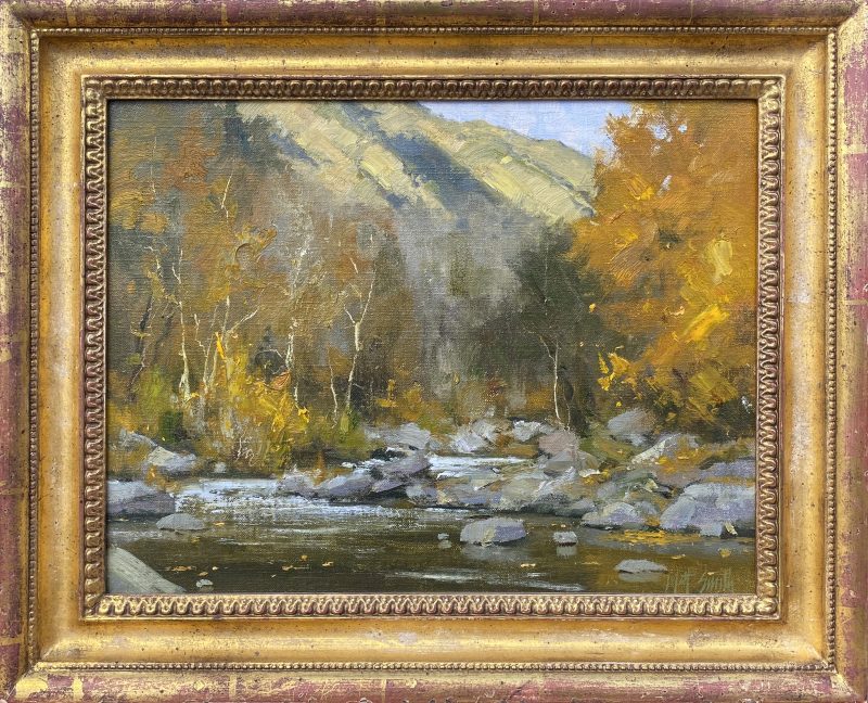 Matt Smith Oak Creek Autumn stream river brook Arizona mountain fall leaves western landscape oil painting framed