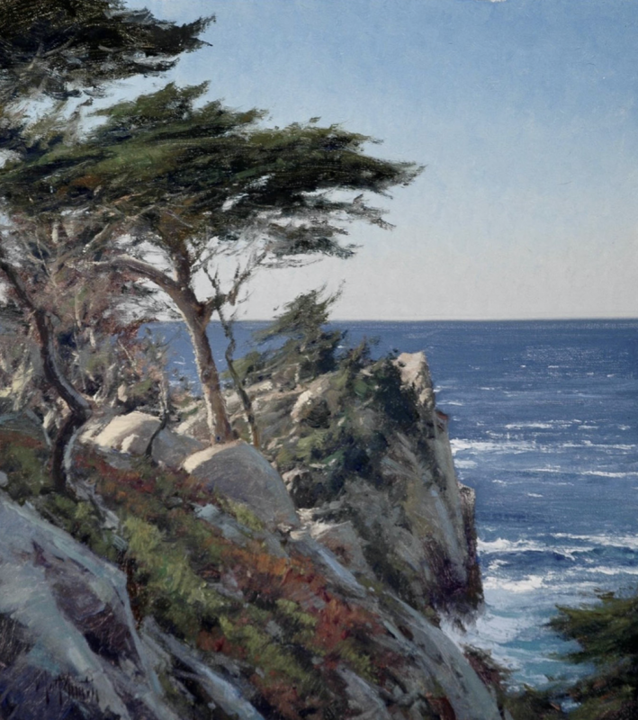 Matt Smith Point Lobos seascape California cypress tree California Carmel Monterey oil painting
