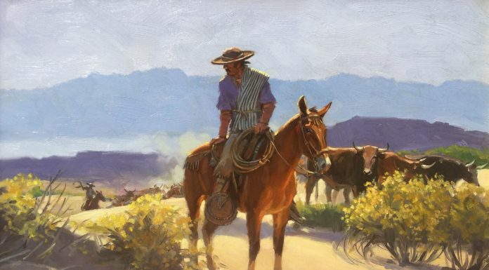 Nicholas Firfires Charro Cattle Drive Cowboy western oil painting