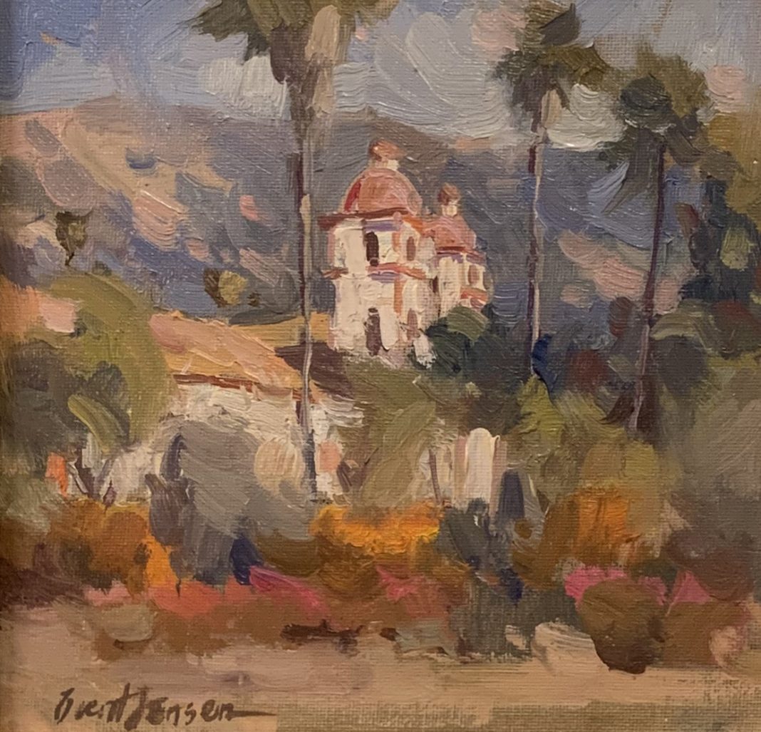 Brent Jensen Santa Barbara Mission architecture architectural oil painting