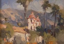 Brent Jensen Santa Barbara Mission architecture architectural oil painting