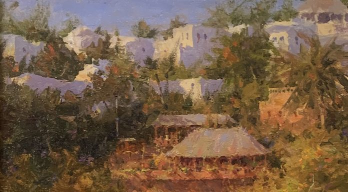 Eric Michaels Baja Las Palmas Mexico coast hut architecture vacation architectural oil painting