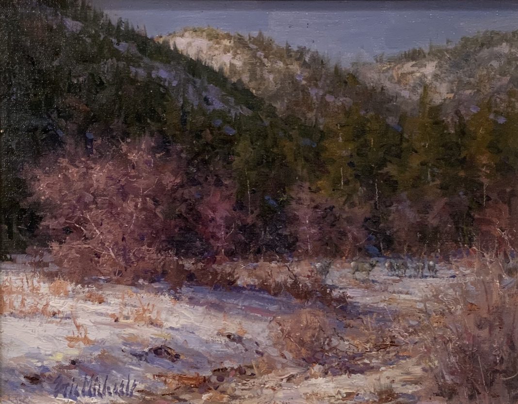 Eric Michaels Snow Thaw high mountain snow trees landscape oil painting
