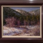 Eric Michaels Snow Thaw high mountain snow trees landscape oil painting framed