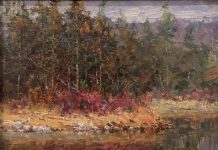 Eric Michaels Tamarisk river stream creek trees landscape oil painting