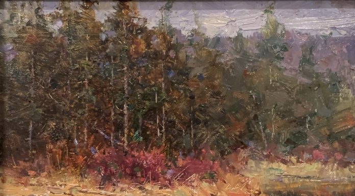 Eric Michaels Tamarisk river stream creek trees landscape oil painting