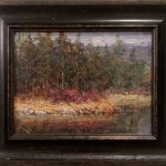 Eric Michaels Tamarisk river stream creek trees landscape oil painting framed