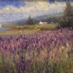 George Van Hook Wild Iris flower field landscape oil painting