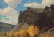 Jerry Markham Rise Of Fall mountain cloud western oil landscape painting