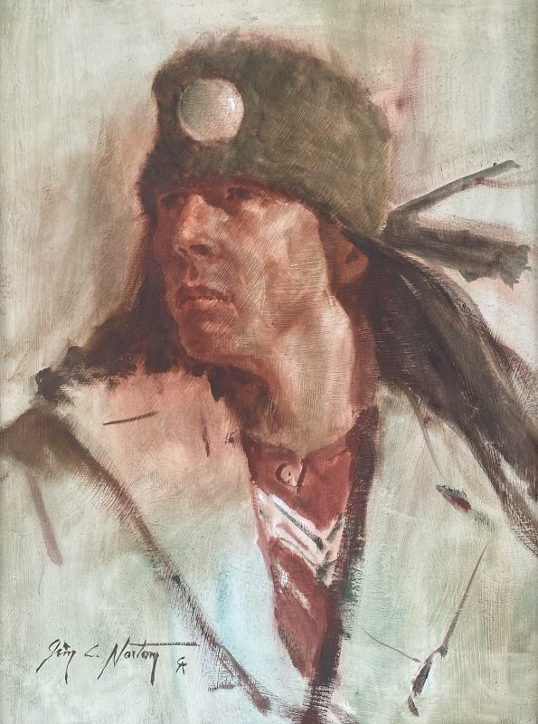 Jim Norton Native American warrior man portrait oil painting