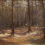 Karen Offutt Paths in The Woods forest trees landscape oil painting