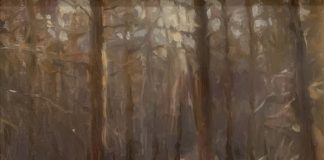Karen Offutt Paths in The Woods forest trees landscape oil painting
