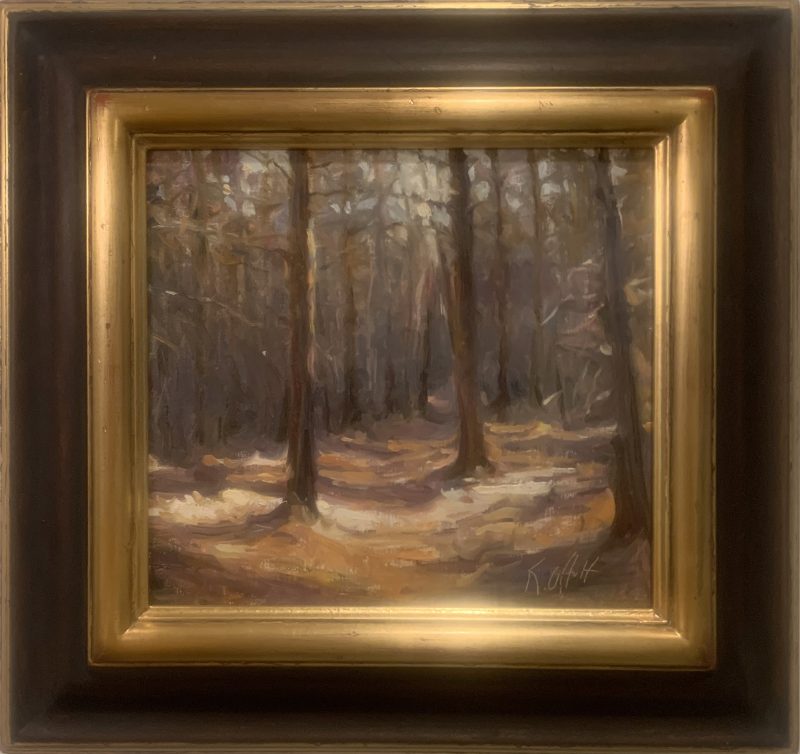 Karen Offutt Paths in The Woods forest trees landscape oil painting framed