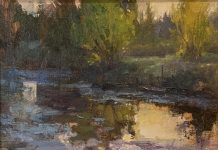 Kyle Paliotto May Fire stream river creek landscape oil painting
