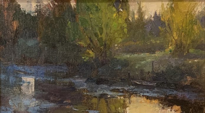 Kyle Paliotto May Fire stream river creek landscape oil painting