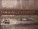 Miguel Malagon Downtown Chicago Ohio river bridge boat canal waterway river architecture oil painting