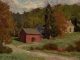 Ron Rencher Vermont Bennington barn trees mountain landscape oil painting