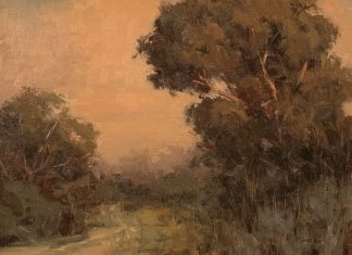 Terry Miura Eucalyptus tree landscape oil painting