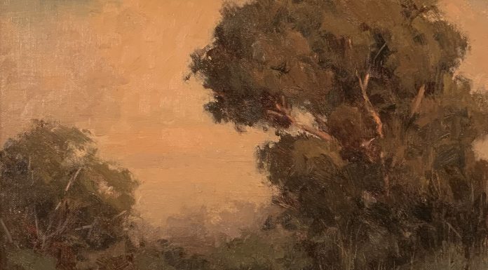 Terry Miura Eucalyptus tree landscape oil painting