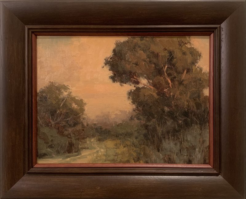 Terry Miura Eucalyptus tree landscape oil painting framed