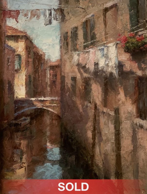Todd Williams Venice Canal Italy waterway Europe architecture architectural oil painting sold