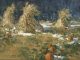 Loren Entz Early Snow pumpkins hay snow landscape oil painting