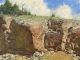 Loren Entz Faithful Standbys horse dog western landscape oil painting