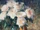Loren Entz Peach Roses Pumpkins still life floral flowers oil painting