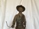 Bill Nebeker Comes A Horseman Native American Indian figure figurative buffalo skull western bronze sculpture