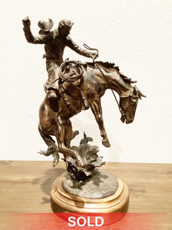 Bill Nebeker Must Be Monday cowboy bucking horse western bronze sculpture sold