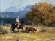 Bruce Greene "Brining Them In" cowboy cattle cow ranch horse equine herd rounding up western oil painting