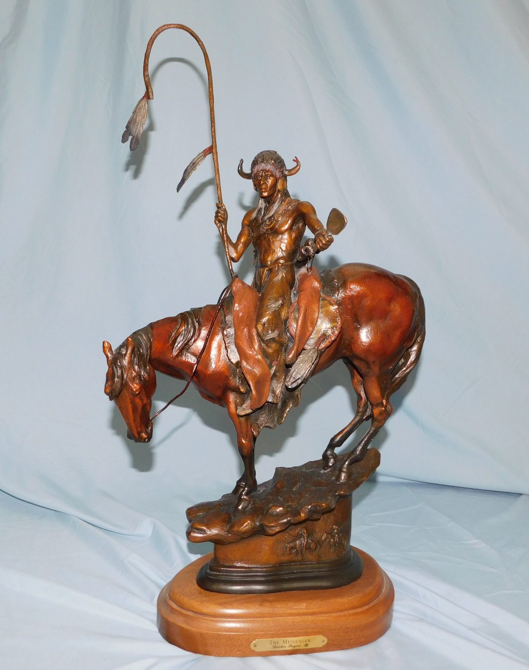 Dustin Payne The Messenger Native American western bronze sculpture