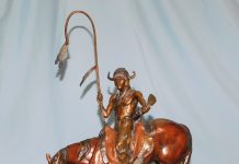 Dustin Payne The Messenger Native American western bronze sculpture