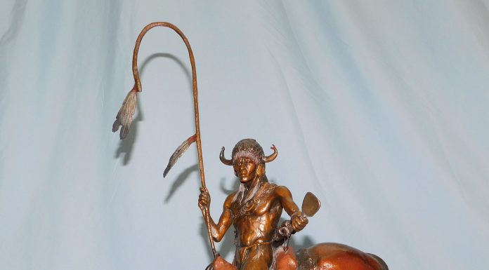 Dustin Payne The Messenger Native American western bronze sculpture