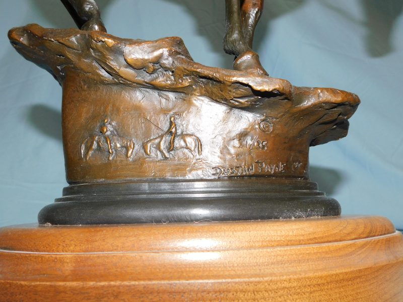Dustin Payne The Messenger Native American western bronze sculpture signature