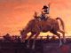 Jim Connelly Bareback Jack bucking horse cowboy action western landscape oil painting