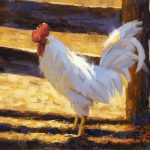 Jim Connelly Crime Boss chicken western oil painting