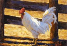 Jim Connelly Crime Boss chicken western oil painting
