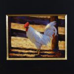 Jim Connelly Crime Boss chicken western oil painting framed