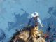 Jim Connelly Fired Up bucking horse cowboy action western landscape oil painting