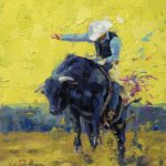 Jim Connelly Mr. Sunshine cowboy bucking bull rider western oil painting