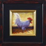 Jim Connelly Rooster Tail chicken western oil painting framed