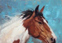 Jim Connelly Spring Breezes horse paint western oil painting