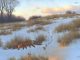 Claudio D'Angelo The Evening Rounds red fox wildlife oil painting snow sunset