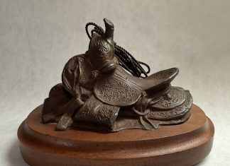 Mehl Lawson A Fork Saddle western bronze sculpture cowboy Cowboy Artists of America