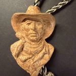 Mehl Lawson Cow Boss bolo tie Prix de West 2005 Cowboy Artists of America western bronze sculpture close