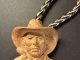 Mehl Lawson Cow Boss bolo tie Prix de West 2005 Cowboy Artists of America western bronze sculpture close