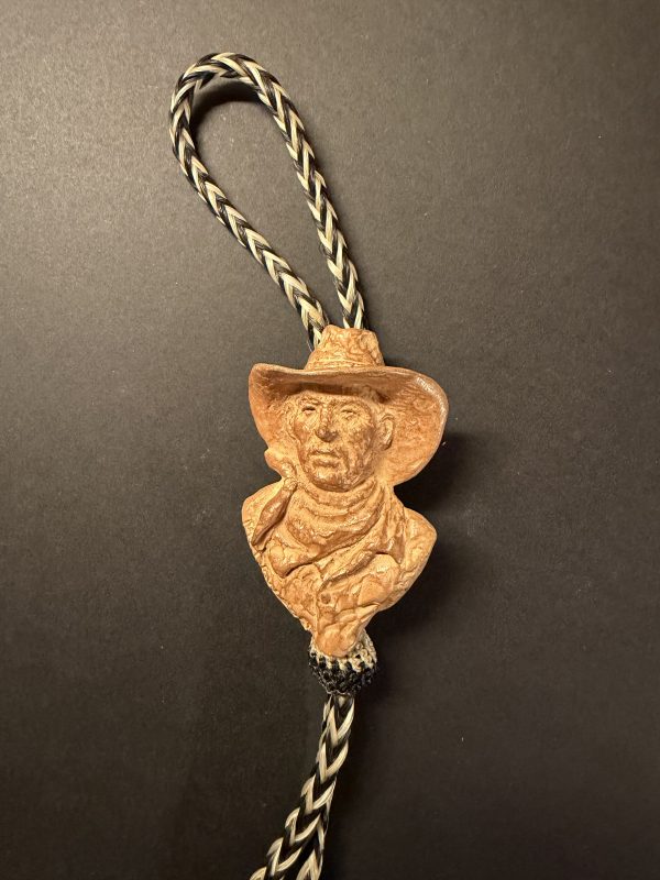 Mehl Lawson Cow Boss bolo tie Prix de West 2005 Cowboy Artists of America western bronze sculpture with cord