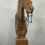 Mehl Lawson Dos Reindas horse reins portrait western bronze sculpture sold